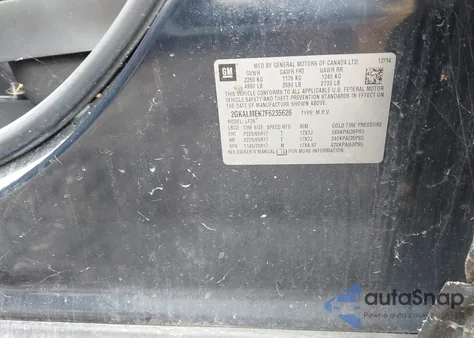 2015 GMC Terrain Sle-1 from USA, damaged, VIN 2GKALMEK7F6235626